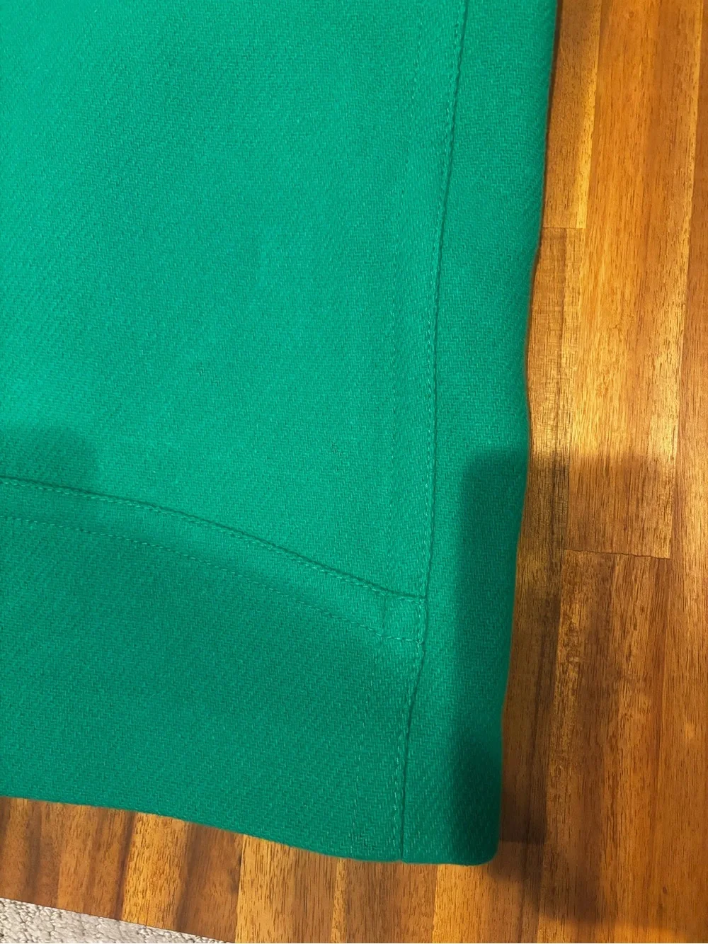 J.Crew Emerald Green Wool Pea Coat Stadium Cloth by Nello Gori 2 Way Zip Size 12